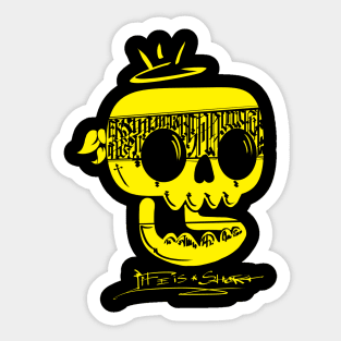 yelow caligro skeleton Sticker